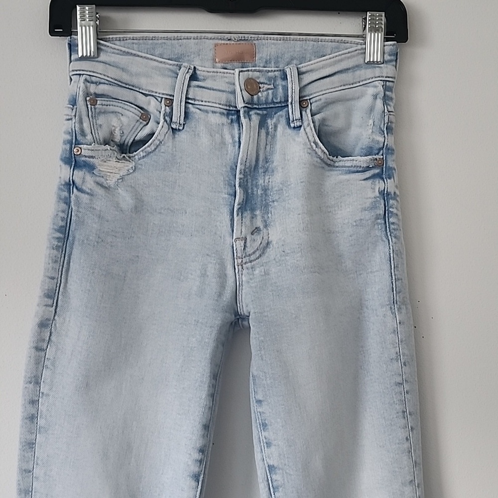 Mother The Insider Crop Step Fray Jeans In Smooth Sailing Size 24 - Picture 7 of 16